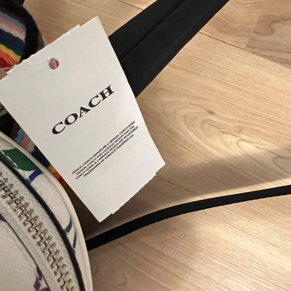 COACH Mini Court Backpack In Rainbow Signature Canvas, Chalk Multi, Small, Backp - Picture 8 of 12